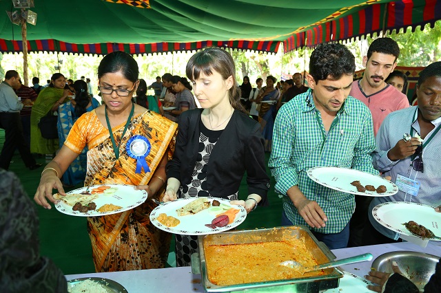 Sireesha helping me out with the food