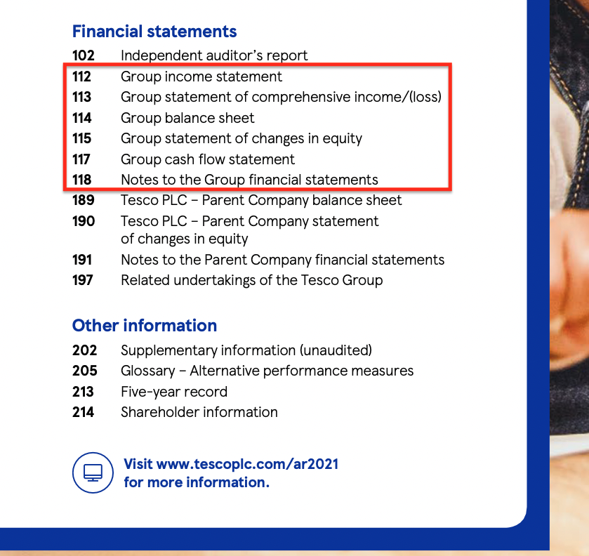 Tesco IFRS notes 2021